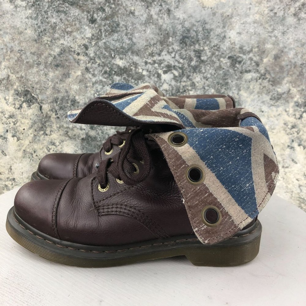 Dr. Martens Women's Size 8 Aimilie Burgundy Purple Leather Lace-Up Boots - Picture 11 of 13